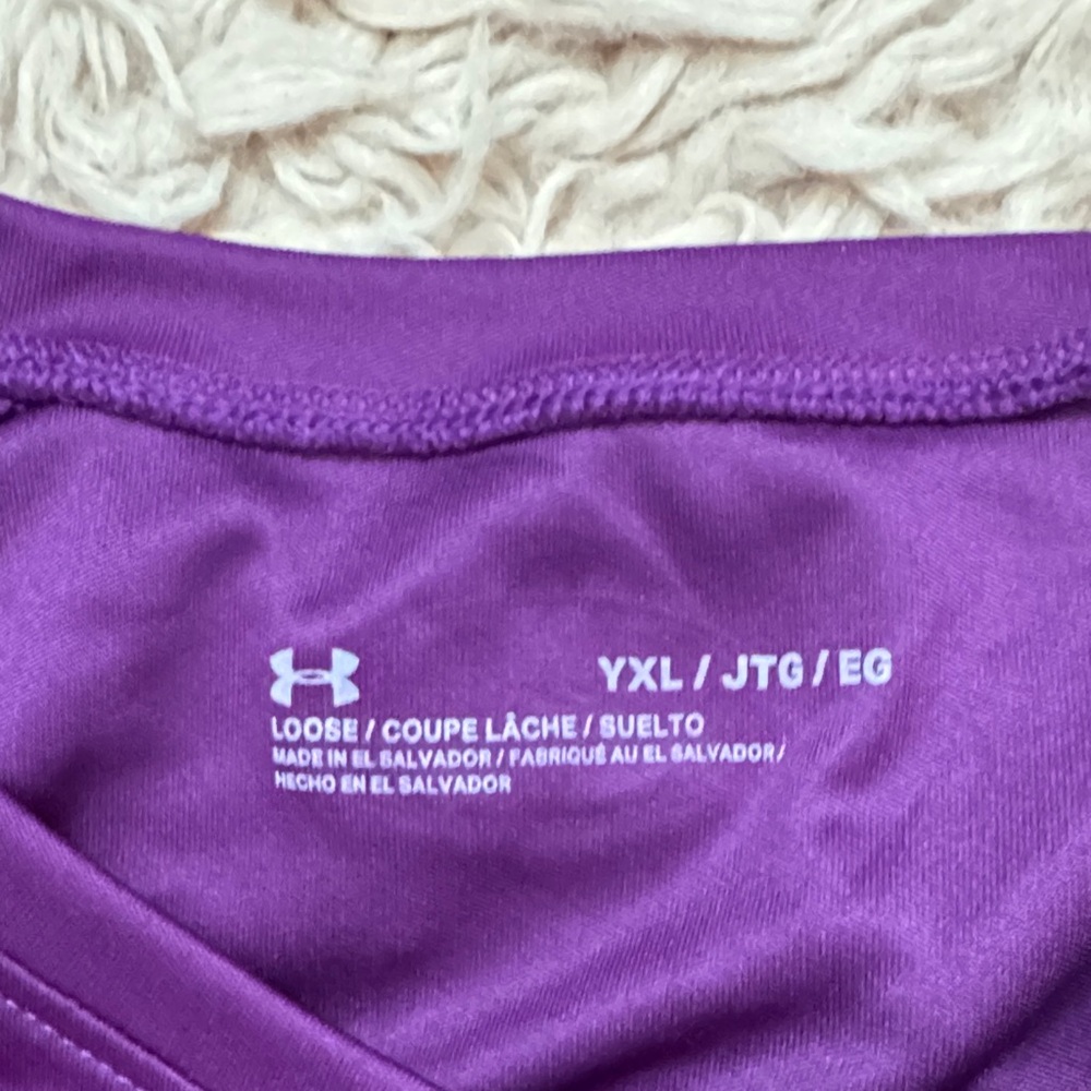 Under Armour Purple Tee with Red and Blue Graphic Sports shirt - Picture 2 of 3